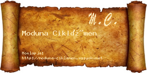 Moduna Ciklámen névjegykártya